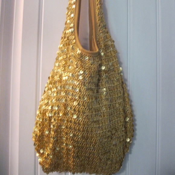 Vintage Bluenotes Gold Sequined Hobo Bag - Picture 3 of 6